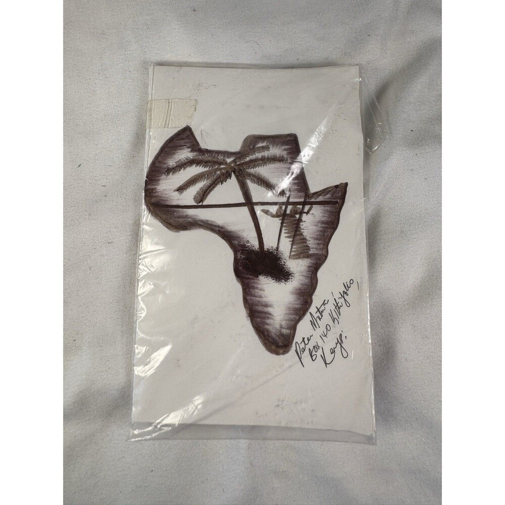 Vintage Peter Mutupa Hand-Drawn Kenyan Postcards - Signed African Silhouette Art